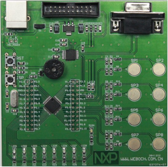 基于NXP(恩智浦)LPC1114,Cortex-M0触摸系统板,嵌入式系统开发产品
