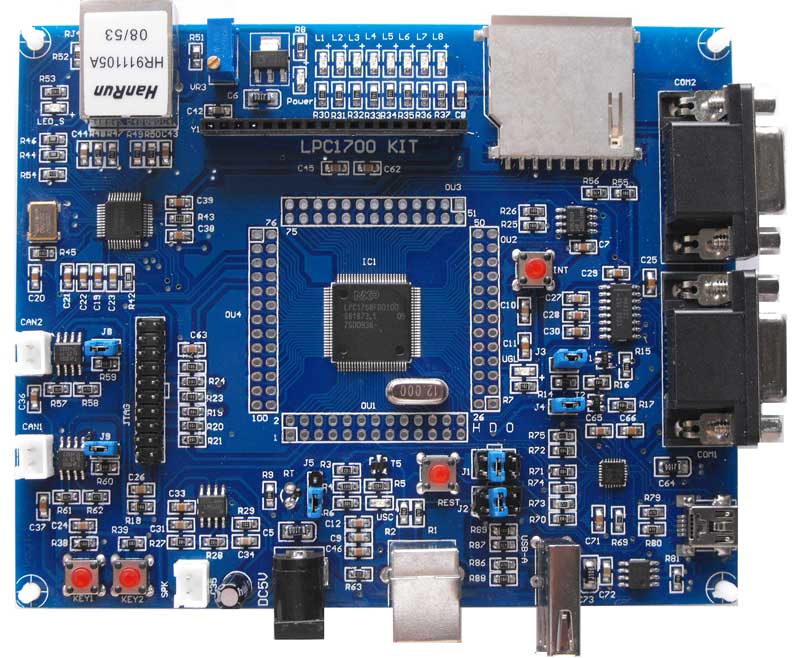 LPC1768开发板,采用NXP（恩智浦）LPC1700系列芯片，ARM Cortex-M3内核